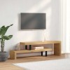 Comoda TV vidaXL Lemn Masiv Mango, 112x30x40cm, Maro, Mobilier Living, Design Elegant, Ajustabila