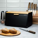 Cutie pentru paine, din oțel, negru, 35,5 x 17 cm, Klausberg