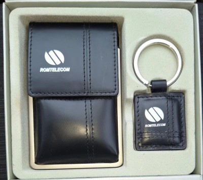 SUPORT CĂRȚI DE VIZITĂ + BRELOC ROMTELECOM foto