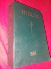 BIBILE veche/vintage coperti verzi-BIBLIA sau SFANTA SCRIPTURA a VECHIULUI SI NOULUI TESTAMENT cU tRIMITERI,1223 PG +.21 CM/13,5/3,8 CM