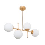 Cumpara ieftin Lustra cu patru lumini PWL-1128, E27, auriu, 70x20x65 cm