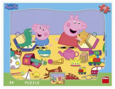 Puzzle cu rama - La joaca cu Peppa Pig (12 piese) foto