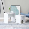 VidaXL Set măsuțe de cafea, alb, 48x30x45 cm, lemn prelucrat