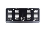 Suport numar inmatriculare carbon, scurt USA/Japonia AMiO, cu orificii de montaj, dimensiuni exterioare 31,7 x 14,1 cm