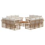 vidaXL Set de canapele de exterior 13 pcs Alb Natural și Crem 3437658