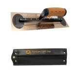 Gletiera inox Olejnik, intarita, Premium Silver, Medium Flex, 35.6x12cm x 0.4mm, maner pluta, husa GartenVIP DiyLine