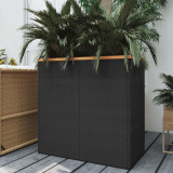 Jardiniera, negru, 80x40x80 cm, poliratan GartenMobel Dekor, vidaXL