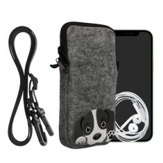 Husa Universala Kwmobile pentru telefon, Marime XL - 6.8 inch, Gri/Negru, Textil, KWM000016AK025C foto