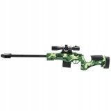 Pușcă airsoft tip pușcă cu lunetă 6 mm BB, camuflaj Moro, set complet cu laser și bipod, 71 cm