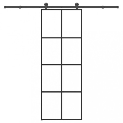 vidaXL Ușă glisantă cu set feronerie, 76x205 cm, sticlă ESG/aluminiu foto