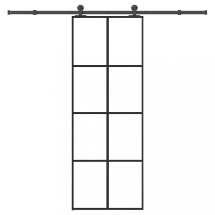 vidaXL Ușă glisantă cu set feronerie, 76x205 cm, sticlă ESG/aluminiu