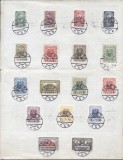 Austria 1919-21 Definitives 19 values on sheet LINZ 3 used DB.087, Stampilat