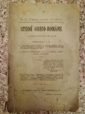 Studii Greco-Romane Fascicula II-III, N.G. Dossios, 1902, Tipografia H. Goldner, Romana, Carte Veche