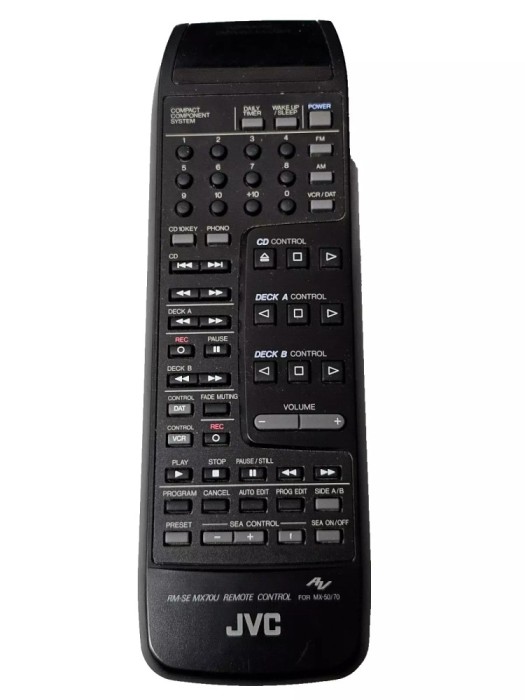 Telecomanda audio originala remote JVC RM-SE MX70U pentru JVC MX-50 MX-70 retro