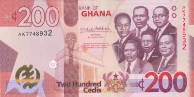 Bancnota Ghana 200 Cedis 2022 - P51b UNC ( vezi descriere ) foto