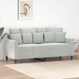 Gossi canapea cu 2 locuri, gri deschis, 140 cm, catifea