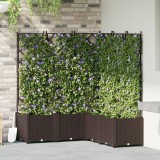 vidaXL Ghiveci de Grădină cu Tutore 5 piese Maro 120x120x143 cm