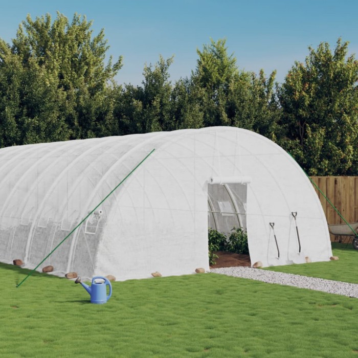 Gossi sera cu cadru din otel, alb, 36 m2, 6x6x2,85 m