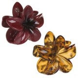 Clame de păr &icirc;n formă de floare, lucioase, bordo și maro tortoise, 8 cm, set 2 bucăți, CMCLASS