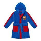 Halat de baie FC Barcelona copii blue, Marime 10 ani, Material Bumbac