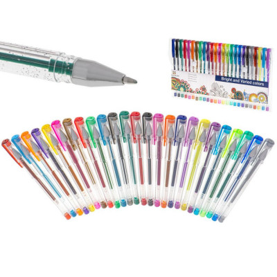 Set 25 piese, Pixuri cu gel multicolor cu sclipici (glitter) foto