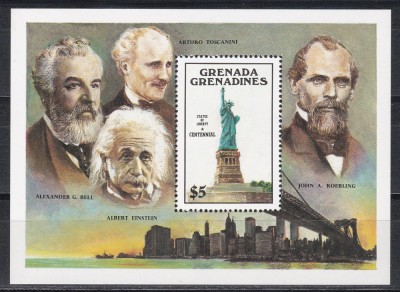 Grenada Grenadine 1986 - Centenarul Statuii Libertății, Colita, MNH foto