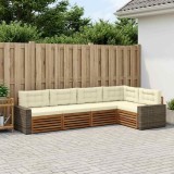 vidaXL Set de canapele de exterior 5 pcs Natural și Crem 3383368