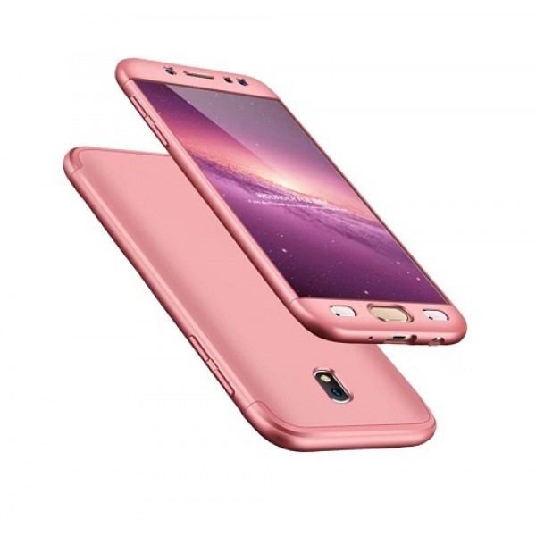 Husa Samsung Galaxy J7 2017, FullBody MyStyle Rose-Gold, acoperire completa 360 grade cu folie de protectie gratis