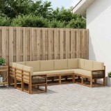 Cumpara ieftin Set de canapele de exterior 9 buc. 9-Locuri Natural si Bej