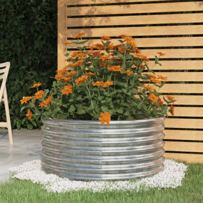 Jardinieră argintiu 80x80x36 cm oțel vopsit electrostatic foto