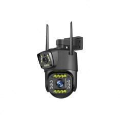 Camera de Supraveghere IP Dubla, Inteligenta 360, 4K, 8 MP. 1080P, 4G/conexiune fir, Zoom Optic 10X, Detectie Miscare, Night Vision