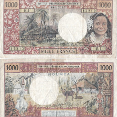 1969, 1.000 francs (P-61) - Noua Caledonie