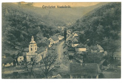2053 - OCNA de FIER, Caras Severin, Panorama, Romania - old postcard - used - 1909 foto