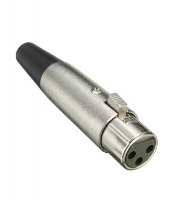 Adaptor mufa XLR cu 3 pini de 6 mm pentru difuzor, microfon, cablu 18 AWG argintiu foto