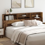 vidaXL Tablă de pat cu sertar cu raft Lemn vechi 220 x 19 x 101,5 cm 879447