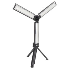 Lampa LED Mutifunctionala Pliabila cu Trepied, 4 niveluri de putere si 3 moduri de iluminare, incarcare USB, Neagra Negru Nu 384 lm