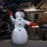 Cumpara ieftin Om de zăpadă gonflabil pentru Crăciun cu LED, IP44, 450 cm, XXL
