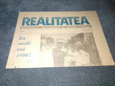 ZIARUL REALITATEA NR 1 5 IANUARIE 1990 foto