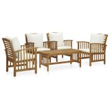 Gossi set mobilier de gradina cu perne, 5 piese, lemn masiv de acacia