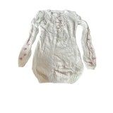 Pulover dama , lung , culoarea alb, marimea S