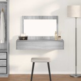 Masă Toaletă Suspendată vidaXL Gri Sonoma 100x40x70 cm, Oglindă, Sertar, Mobilier Dormitor, Design Modern