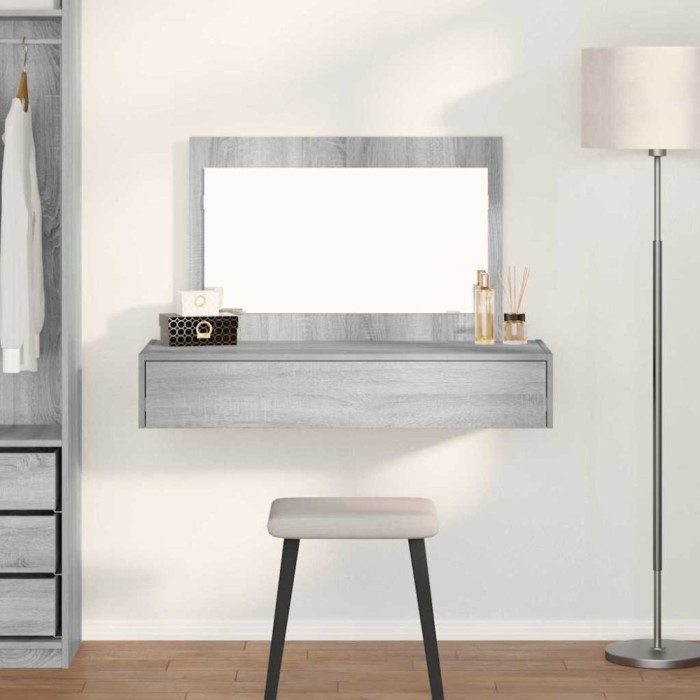 vidaXL Masă de Machiaj cu sertar Gri 100 x 40 x 70 cm Lemn compozit