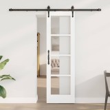 Ușă Glisantă cu Set de Hardware Alb 61x198.5 cm Lemn Masiv Pin