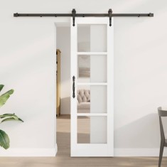 vidaXL Ușă glisantă Manual Alb 61 x 198.5 cm Lemn și metal