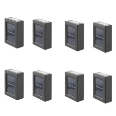Set 8 aplice cu incarcare solara si lumina LED, prindere in perete, autonomie 8h, lumina calda
