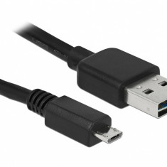 Cablu EASY-USB 2.0-A la micro-B T-T 3m Negru, Delock 83368