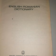 DICTIONAR ENGLEZ ROMAN = ENGLISH ROMANIAN DICTIONARY , LEVITCHI / BANTAS 1984