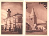 SV * MANASTIREA DRAGOMIRNA * LOT 2 x C. P. din SET MANASTIRI DIN BUCOVINA 1937, Necirculata, Circulata, Suceava, Printata, Fotografie