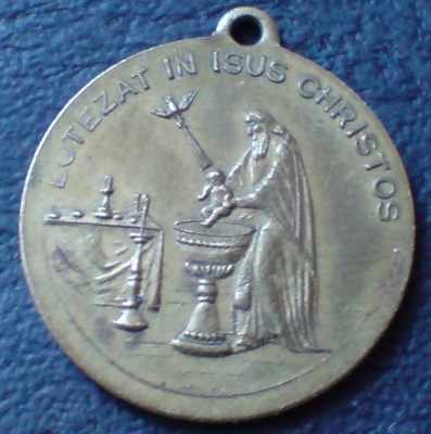 Medalion, marturie de botez. Botezat de Mihail Manoilescu foto