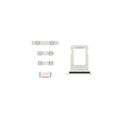 Set butoane iPhone 12 mini albe, aftermarket foto